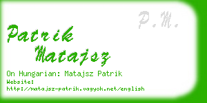 patrik matajsz business card